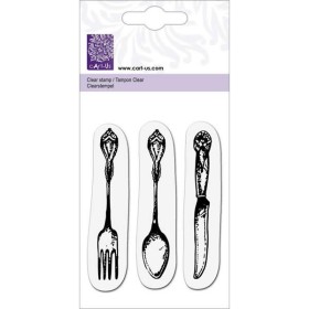 Clear stamp, cutlery