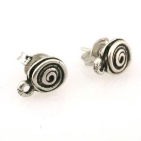 Spiral ear stud, silver-coloured, 2 pcs