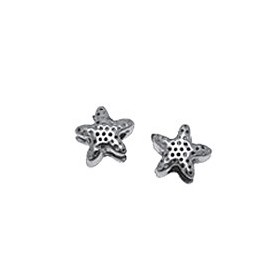 Charm starfish, 1cm, silver color