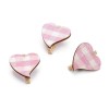 Pink hearts on peg, 2.5cm, 24pcs
