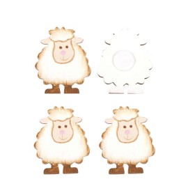 Wooden Sheeps, 2.5cm, 8 pcs