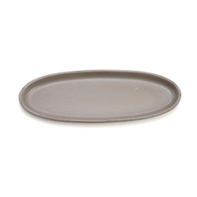 Oval long dish 39x14cm, dark grey
