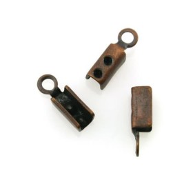 End cord fold crimps copper, 3mm, 10 pcs