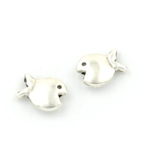 Fish metal beads, 14x11mm, 4 pces