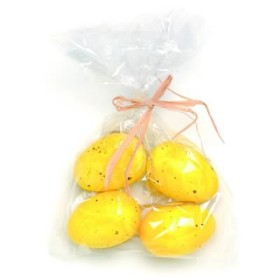 Plastic eggs, yellow, 8 pcs, 3x4cm