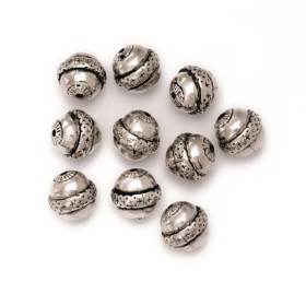Metal pearls, 16mm, 10 pcs