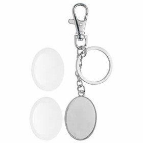 Keyring pendant two-sided oval 37x27mm