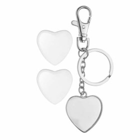 Keyring pendant two-sided heart 32x32mm