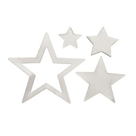 Metallic Stars, silver,  1.4-4cm, 40 pcs