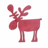 Wooden Elk, red, 4cm, 8 pcs