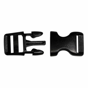 Black plastic buckle / closure, 15 mm, 2 pieces