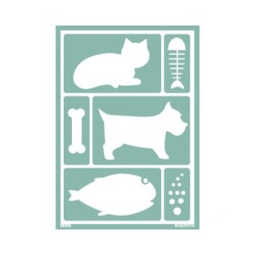 Stencil cat / dog / fish A5