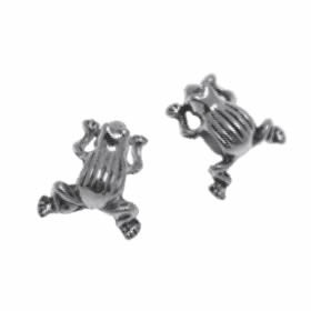 Charm frog, 1cm, silver color
