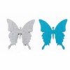 Wooden Butterflies, 3cm/8pcs, grey/blue