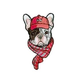 Iron-on motif Dog with red cap