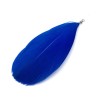 Feather with crimp end, +/- 75mm, blue, 1 pcs