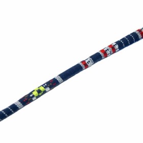 Ethnic cord, cotton, Ø6mm/1m, blue/white