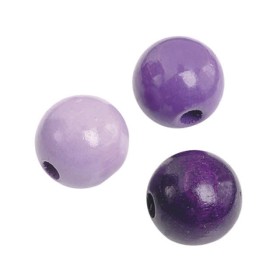 Wooden beads, lilac mix, 12mm, 30 pcs