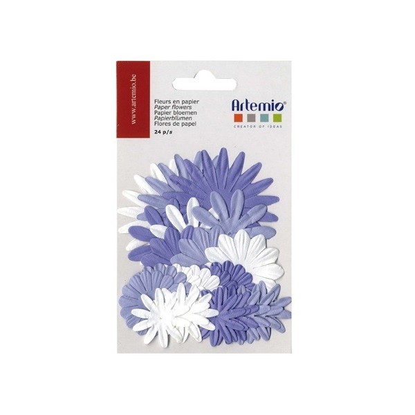 Flores de papel, lila, 24 pz