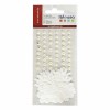 Adhesive half pearls and paper flowers, white