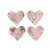 Bark Hearts pink, 4cm, 18 pcs