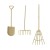 Metallic tools, white, 3 pcs