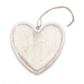 Corazon de madera 15x14x1.5cm blanco