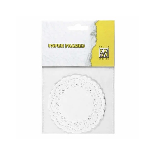 Papel encaje, Ø8.9cm, blanco, 12 pcs