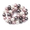 Perlas redondas 8mm, rosa/gris/blanco, +/-48pcs