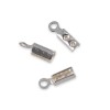 Terminales para cordones, 2mm, 4 pz, plata