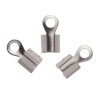 End cord fold crimps silver, 5x9.5mm, 20 pcs