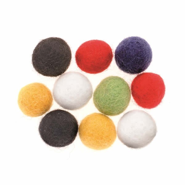 Boules en feutrine assorties 1,5cm/10 pcs