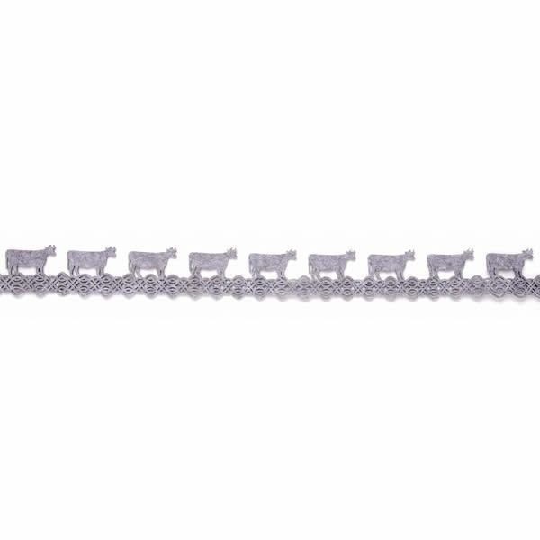 Felt ribbon cows, grey