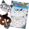 Masques en papier cartonné assortis pour enfants, 6 pcs