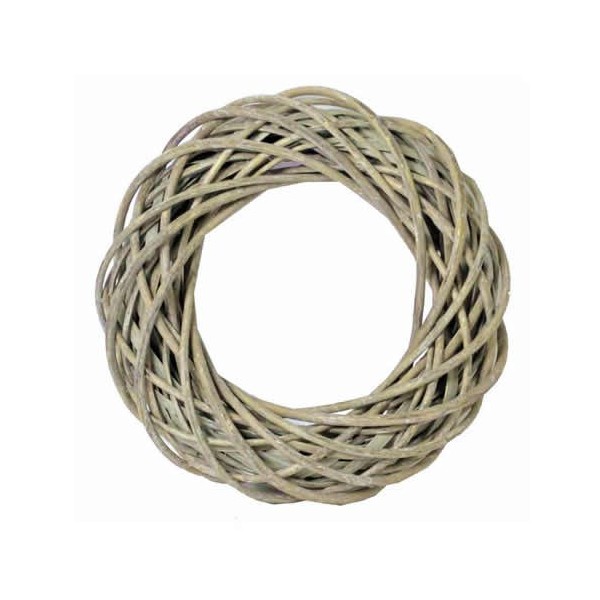 Wicker wreath, grey/green Ø25cm