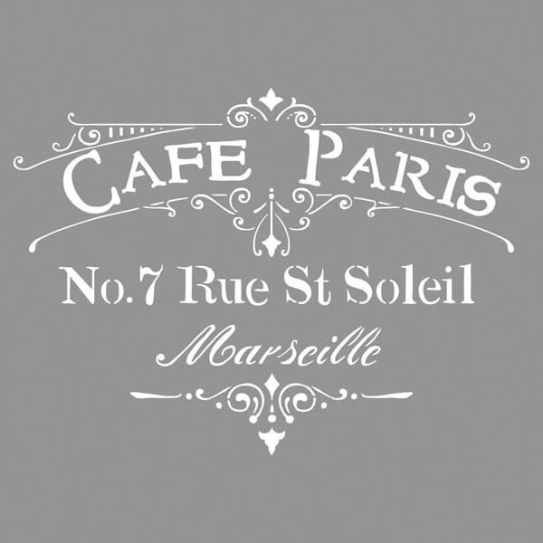 Plantilla Café Paris 30.5x30.5cm