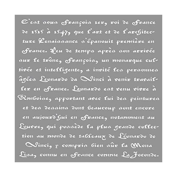 Pochoir Calligraphie 30.5x30.5cm
