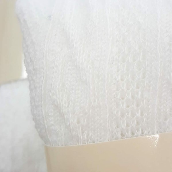 Tube en tricot extensible, 100x8cm, blanc
