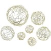 Bolas de hilo de metal, 3/5/8cm, oro, 10 pz