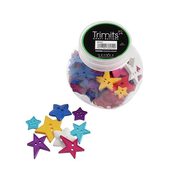 Surtido de botones, estrellas, +/- 75 pz