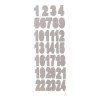 Stickers Adventskalender-Zahlen silber, 1 bis 24, 3.1cm