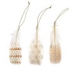 Plumes imprimées blanc/or, 3 pcs