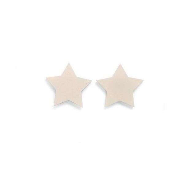 Wooden Stars, 3.8cm, 8 pcs, beige
