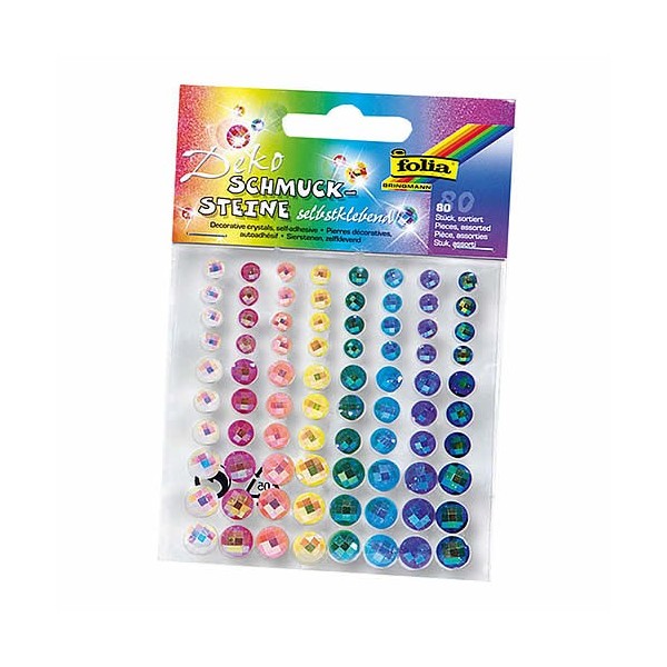 Rhinestones stickers, assorted colors, 5-10mm