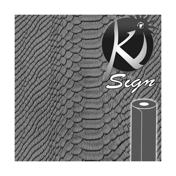 Ki-Sign, faux leather Caiman grey 45x66cm