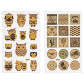 Stickers hiboux et nostalgie 10x16cm