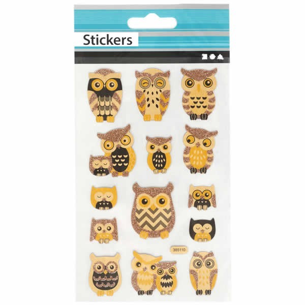 Stickers owls and nostalgy 10x16cm