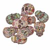 Botónes de madera Skull, 24.5x17.5mm, 10 pz