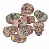 Wooden Buttons Skull, 24.5x17.5mm, 10 pcs