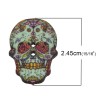 Botónes de madera Skull, 24.5x17.5mm, 10 pz